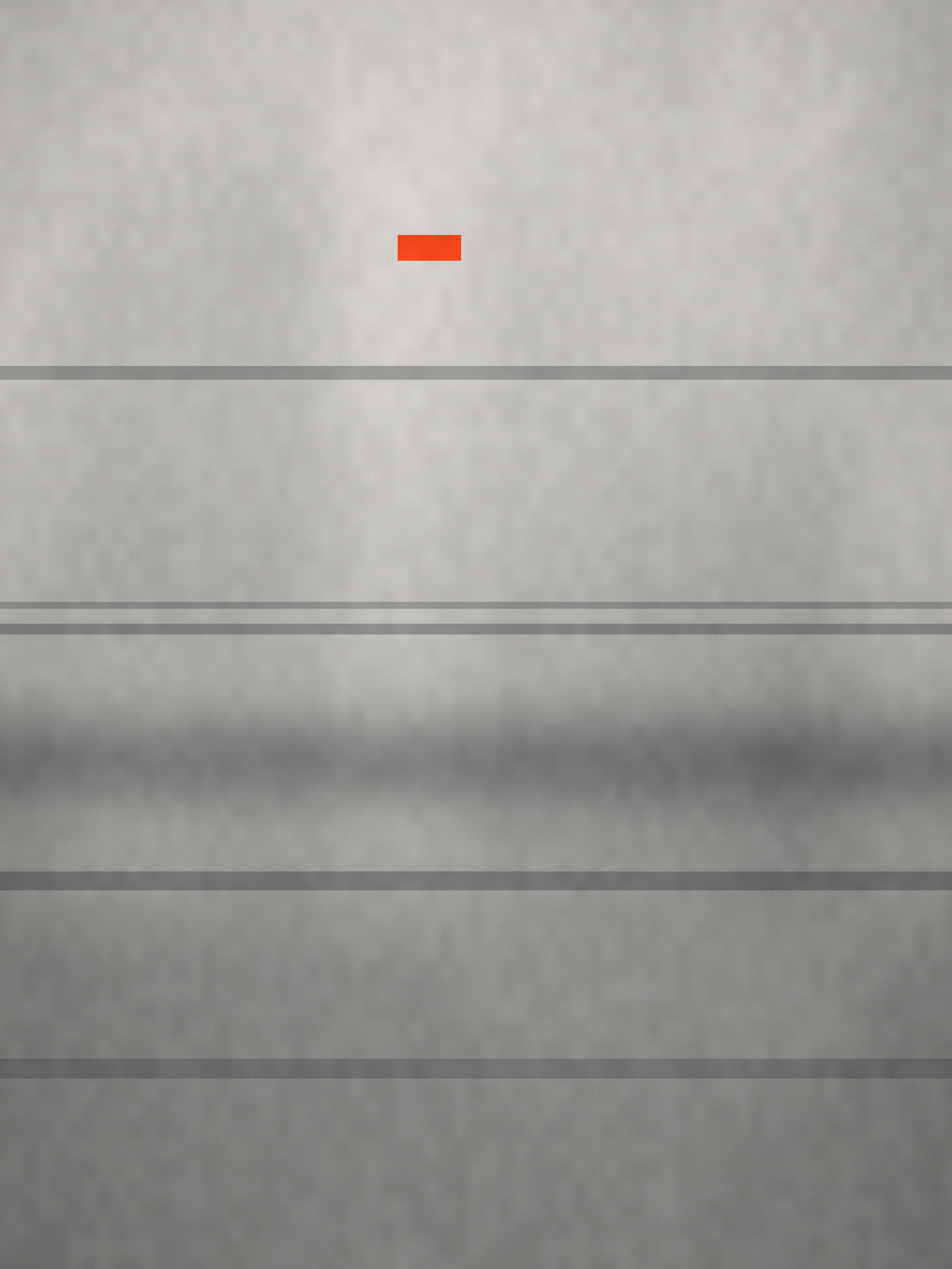 Pale haze field marked by a signal-coloured block
